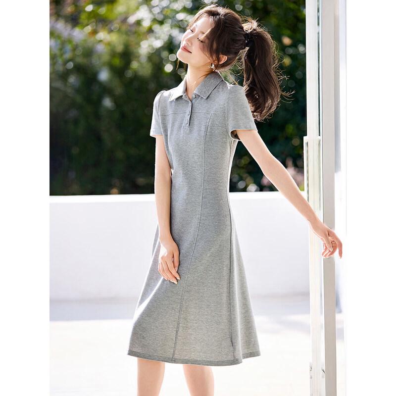 

Women s A-line Polo Collar Short Sleeve Dress XL