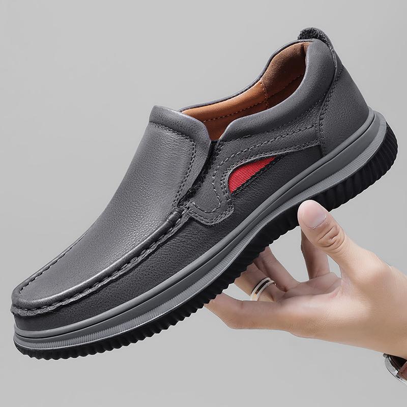 

МодаНатуральная кожа Слипоны Лоферы Удобные мокасины Обувь для вождения Дышащие Мужские Повседневные Туфли На каждый день Мужская Нарядная Обувь 44 серый