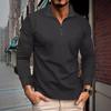 Autumn New Arrival: Twill Jacquard Polo Shirt with Half-Zip, Long-Sleeved Men's Sports Polo Shirt