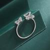 Exquisite Sterling 925 Silver Double Butterfly Couples Ring for Women Bow Anniversary Gift Jewelry Wedding Bride Ring Engagement  Silver Jewelry