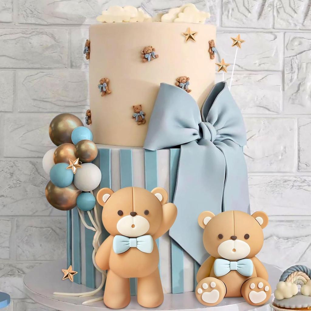 Luxury Bear Cake Decoration Baby Bear Baby Shower Cake Topper Bears Train Cake Decoration Baby Shower Birthday Cake Decoration