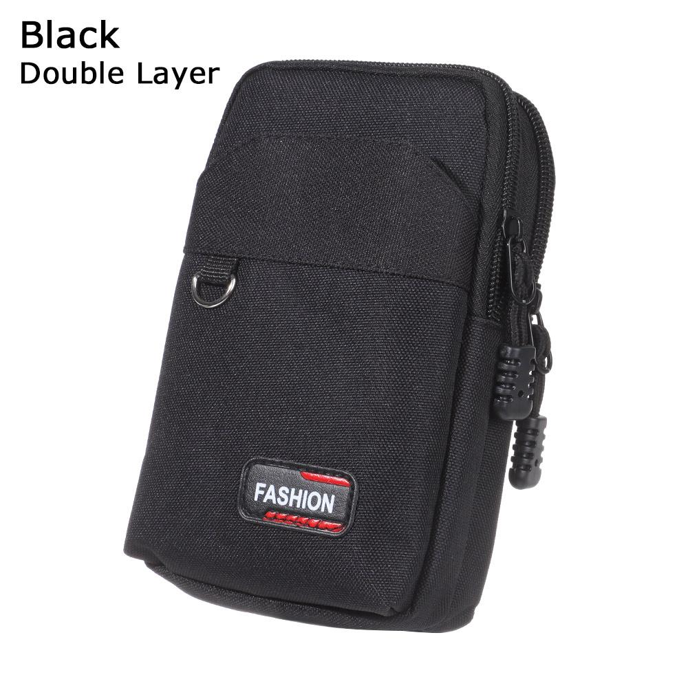 Men Single/double Layer Camping Hunting Wallet Pocket EDC Molle Bag Waist Purse Phone Pouch