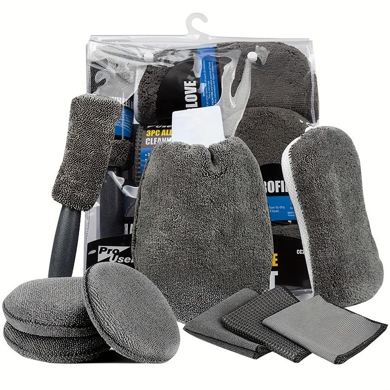 

9pcs Car Wash Kit Sponge Cleaning Towels Applicator Pads Wheel Brushes Auto Detailing Tools Interior Exterior Cleaning Set