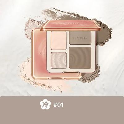 Judydoll Face Highlighter Makeup Palette Matte Shadow Lasting Glow Brightening Contour Shimmer Powder 3D Nose Cosmetics, 02 01, 1 Piece