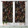 Mushroom Curta, Retro Wild Floral Botanical Mushroom Cottagecore Nature Plants Herbs Farmhouse Blackout Drapes For Kitchen