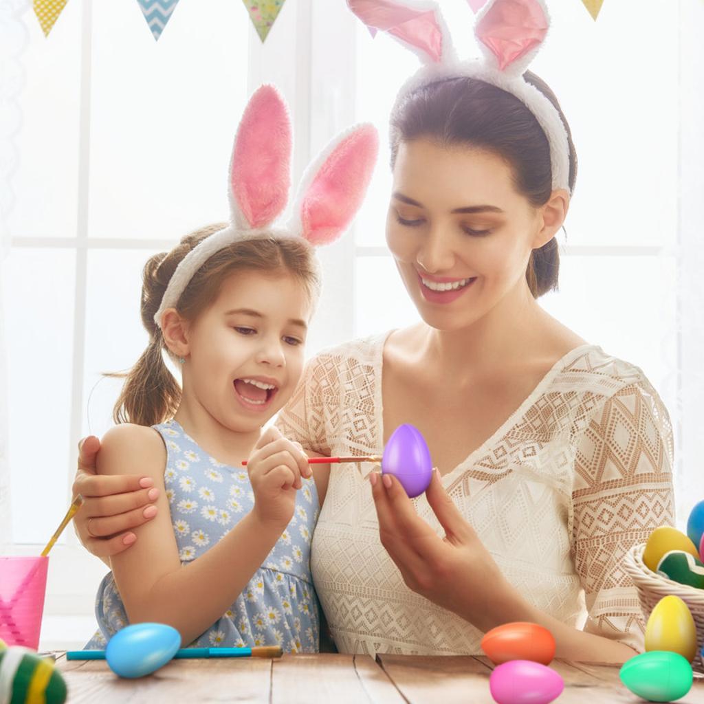 6Pcs Count Multicolor Fillable Plastic Easter Eggs, Plastic, Color Easter Eggs Stuffer DIY Craft Decor Party Favors Kids Toy