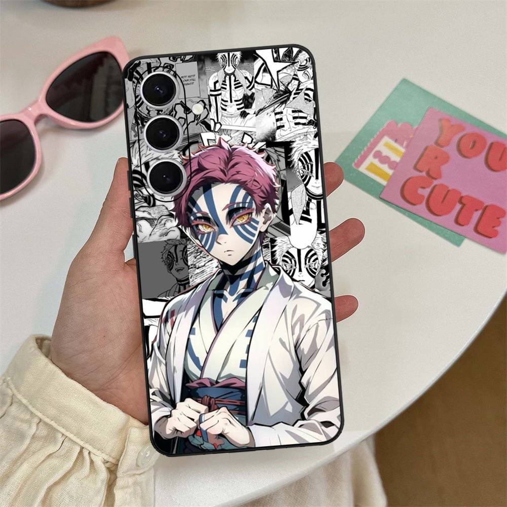 D-Demon S-Slayer Akaza Phone Case For Samsung S 24 Fe 25 Ultra Plus 20 Lite 21 30 22 23 24 22 Ultra 5G Fundas