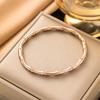 Bracciale da donna in acciaio al titanio con diamanti, placcato oro, non sbiadisce, intarsio di zirconi, alta gamma, semplice, versatile gioiello in acciaio inossidabile