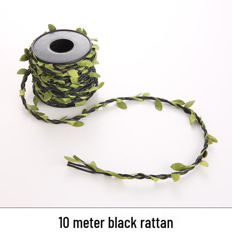 DIY Colorful Forest Style Green Rattan Leaves Hand-Woven Jute Rope for Decoration and Jewelry