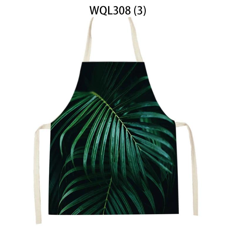 Tropical Plant Aprons for Women Men Sleeveless Kitchen Apron Letters Animal Pattern Pinafore Home Cooking Baking Cleaning Tools