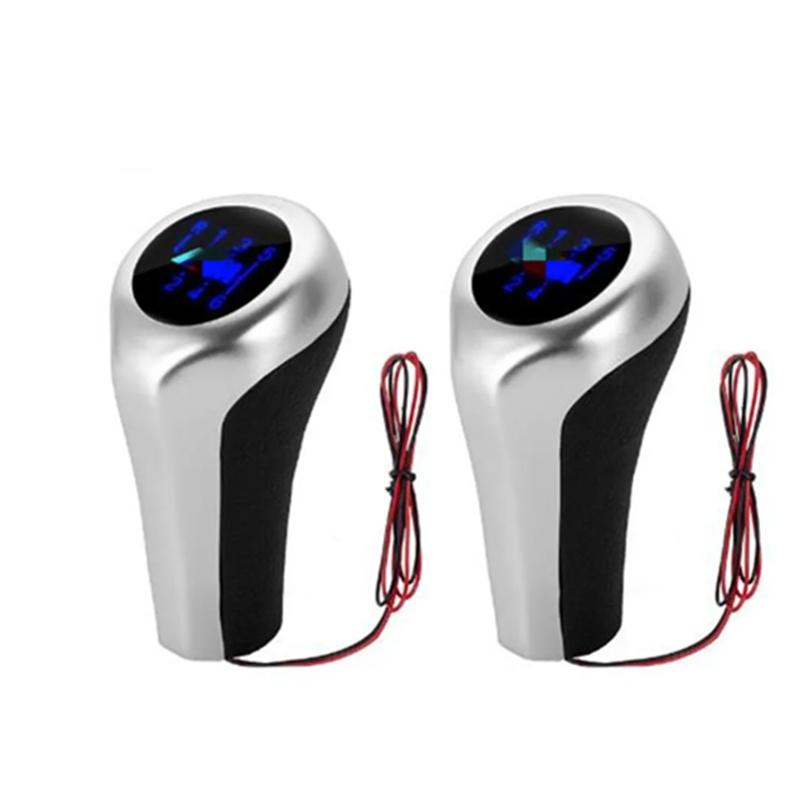 

Светодиодный светильник с подсветкой, рычаг переключения передач для волос, шарик переключения передач, 5/6 скоростей с проводом, синяя головка переключения передач для BMW