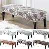Leopard Printed Bench Cover Stretch Spandex Piano Stool Covers Rectangle Hotel Bed Long Stool Cover Bench Protector Slipcovers