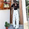 Grey Star Sweatpants Women's Spring and Autumn New High-waisted Thin and Drape Wide-leg Pants Loose Casual Sweatpants