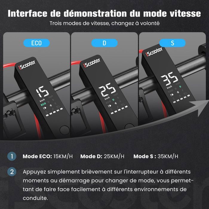 Elektrická koloběžka iScooter i9M 10'' Motor 500W 36V7.5Ah Dojezd 30 km - APP - Nosnost 120 kg Skládací Černá Pro Všechny