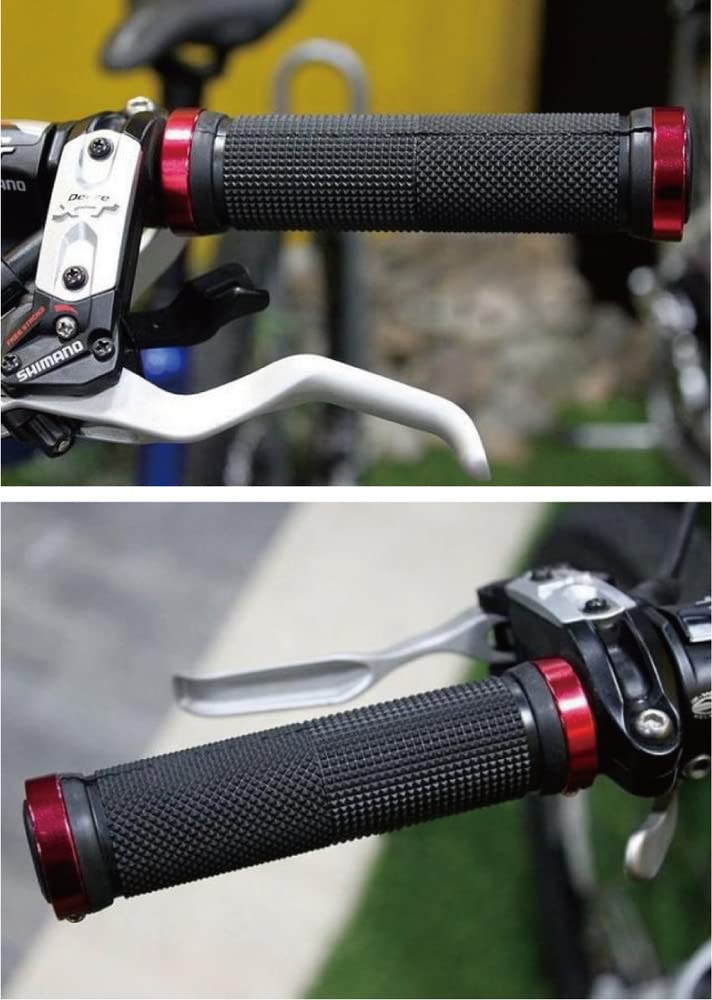 Beatus Bicycle Mountain Bike Handlebar Left and Right Rubber Grips Grips, Set, (Blue)