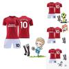 Polyesterfasergewebe 2324 Roter Teufel Haus Kinder Trainingsanzug Hemd Hose Socken Inklusive
