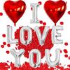 16in Foil Balloons Set: Birthday Anniversary I Love You Marry Me Party Decorations Aluminum Film Background Supplies