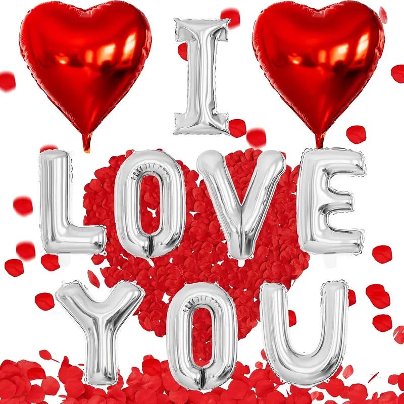 16in Foil Balloons Set: Birthday Anniversary I Love You Marry Me Party Decorations Aluminum Film Background Supplies