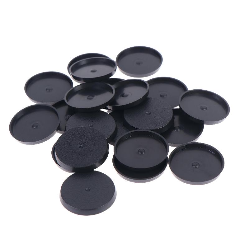 20Pcs 40Mm Round Wargame Miniature Base Black Plastic Stable Flat Figure Stand For Tabletop Wargaming Model Hobby Diy Paintin