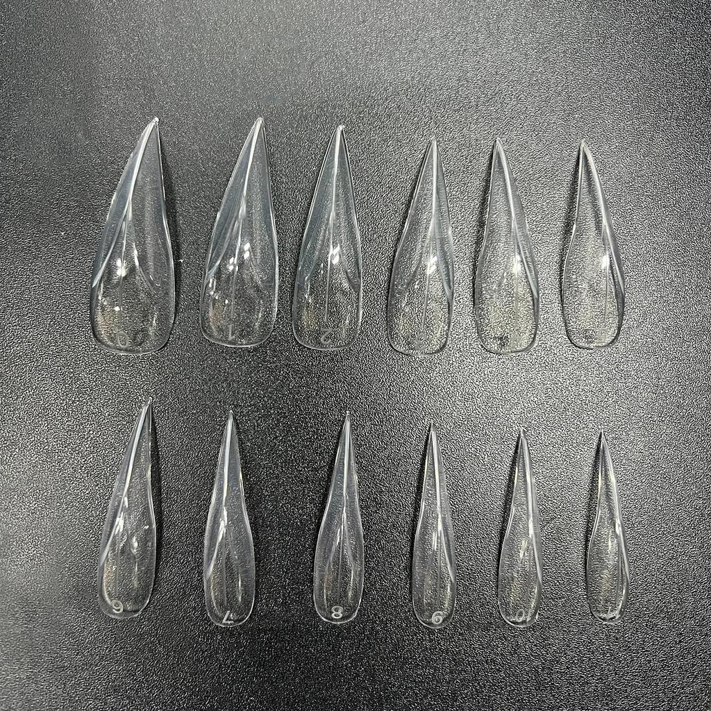 120 Stück gebogene Stiletto-Nagel-Doppelformen für die Poly-Nagel-Gel-Verlängerung von 3D Eagle Claw Hawk Skulptural Nails Full Cover Molds