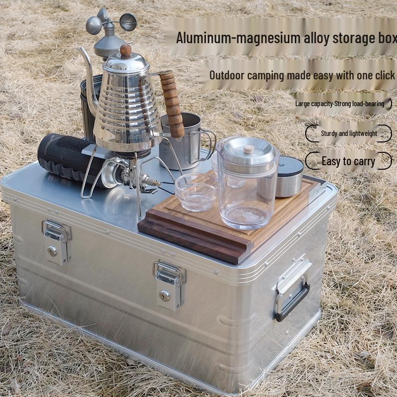 Aluminum Alloy Large Capacity Roof-Mount Camping Storage Box with Lock