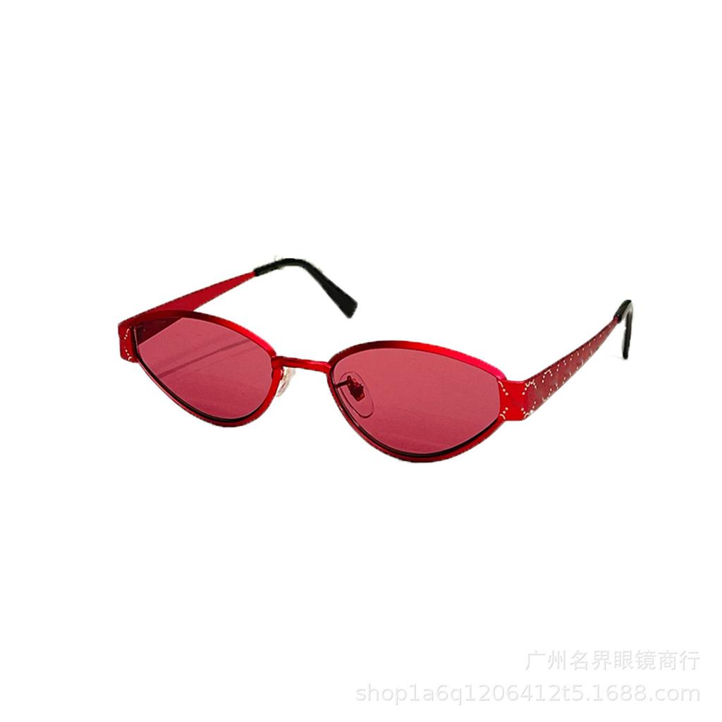 Luxury designer sunglasses, oval-shaped sun glasses for women, fashionable metal sunglasses for men, can be made with prescription lenses 1853S