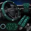Diamond Rhinestone Car Accessory Set: Steering Wheel Cover, Seatbelt Covers & Cup Coasters