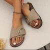 One Line Slippers for Women On The Beach, Open Toed Flat Sandals for Women, Plus Size Sandals for Women