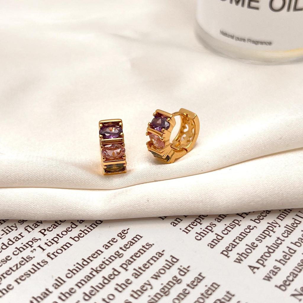 18K Gold Plated Rhinestone Tassel Earrings – Luxurious, Trendy, Colorful, and Versatile