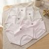 Cute Fresh Antibacterial Mid Waist Extended Crotch Bowknot Women Cotton Panties