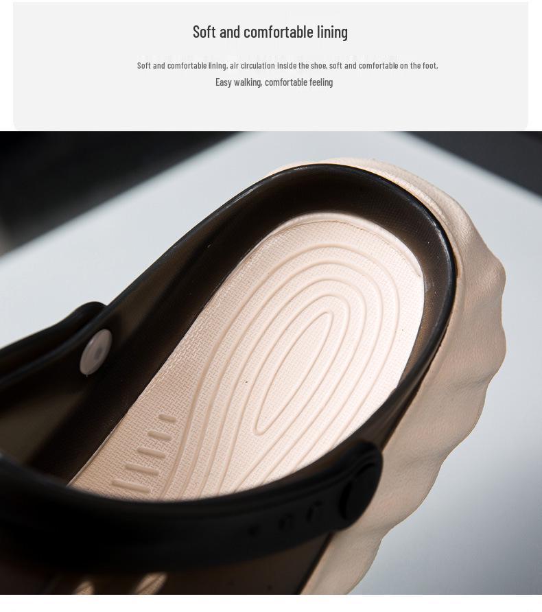 Men's 2024 Thick-Soled Clog Sandals, Baotou Trendy Jelly Beach & Garden Shoes, EVA Outdoor Slippers