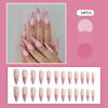24PCS French Pink Glossy Tip Press On Nails Long Lasting Safe Material Waterproof False Nails for Women Girls Manicure DIY
