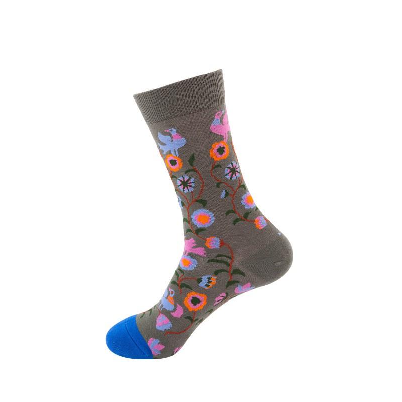 Stylish Streetwear Crew Socks Men Women Cotton Blend Mid-Calf Trendy Patterned Casual