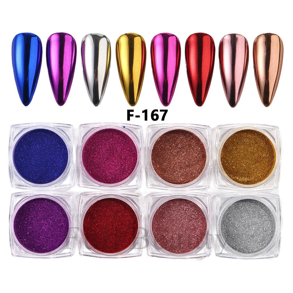 New 8 Colors Bottled Magic Mirror Nail Glitter Set Bottled Mirror Nail Polish Nail