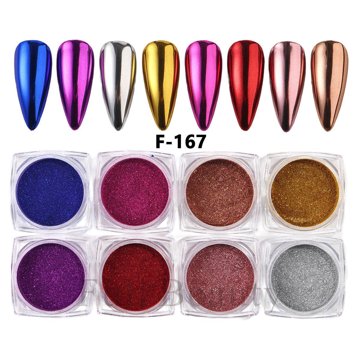 New 8 Colors Bottled Magic Mirror Nail Glitter Set Bottled Mirror Nail Polish Nail