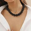Eye Catching Acrylic Beaded Necklace Unique Style Neck Jewelry Fashion Accessories Short Necklace for Any Occasions  Red