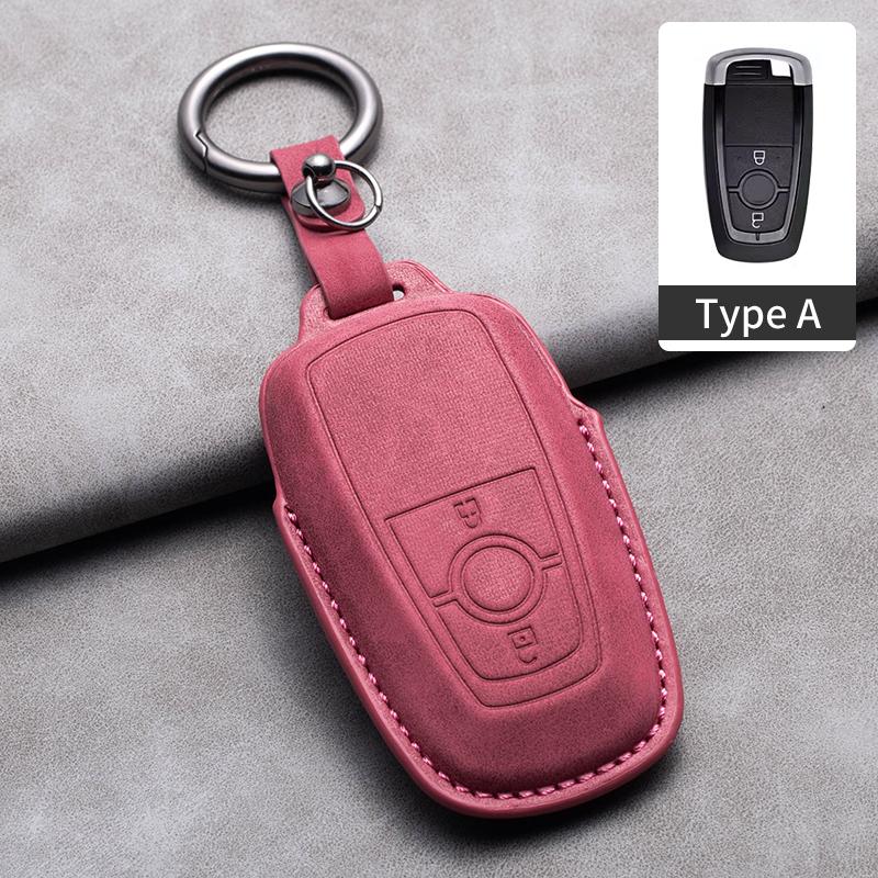 Styling Mouldings Sheepskin Car Key Cover Case for Ford Maverick Focus Edge Explorer Everest Fusion Mondeo Mustang Raptor Bronco