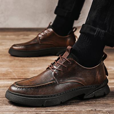 Business and Casual Men's Leather Shoes Minimalist and Retro Design Styles Outdoor Leisure Street Fashiona Adult Shoes Hot
