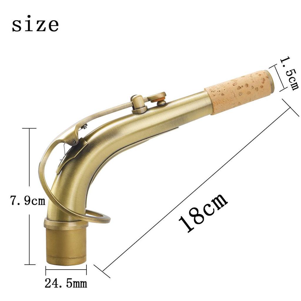 Antique Brass E Flat Alto Saxophone Curved Neck Tube Mouthpiece Accessory