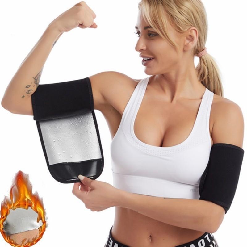 

1 пара корсетов для рук, защита рук, ремни для сжигания жира, тренировочные ремни для йоги, сауны, регулируемые ремни для рук серебряный