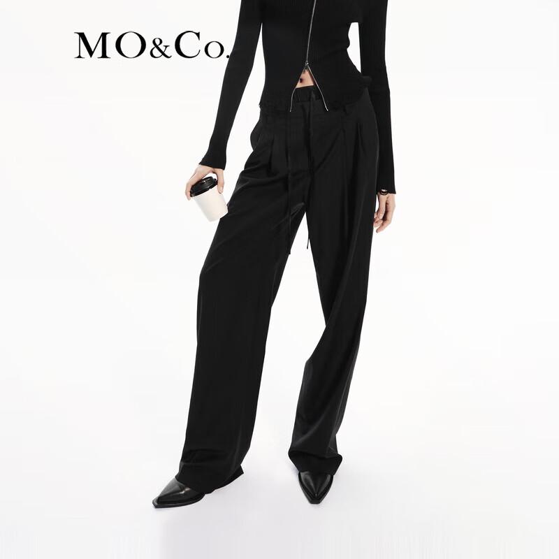MO&Co. Autumn Collection High-Waist Wool Blend Straight-Leg Trousers