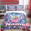 3pcs Duvet Cover Set (1*Duvet Cover + 2*Pillowcase, Without Core), Custom Name Princess Peach Toadstool Pattern Bedding Set, Home Bedroom Decor Gift