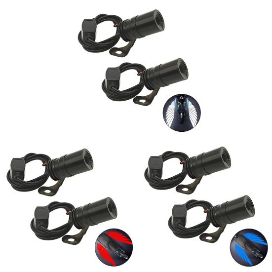 1 Pair LED Motorcycle Projector Lights Universal Angel Wing Logo Shadow Light Waterproof Motorbike Floodlight for Moto Lovers Gift