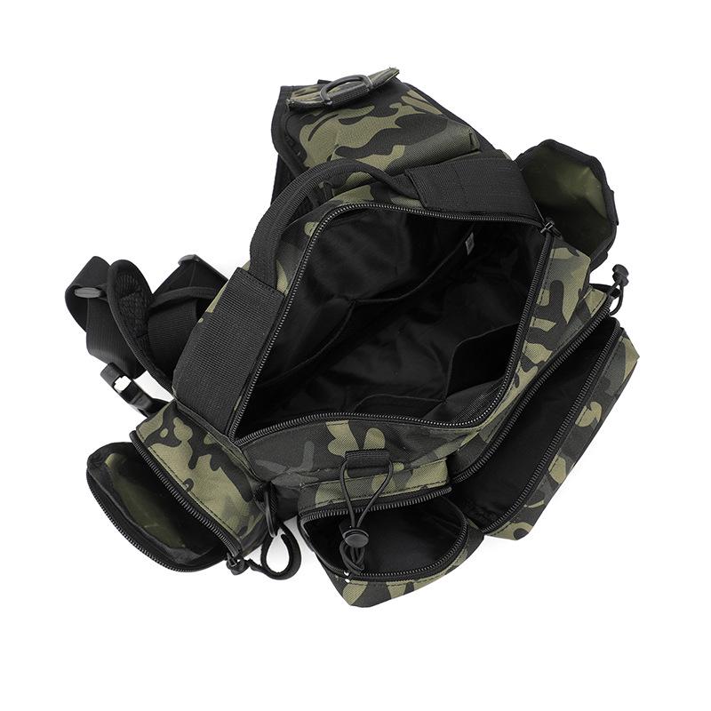 Men's Tactical Multi-Functional Fishing Waist Bag - Large Capacity, Waterproof, Single Rod Storage, Cross-Body Outdoor Backpack