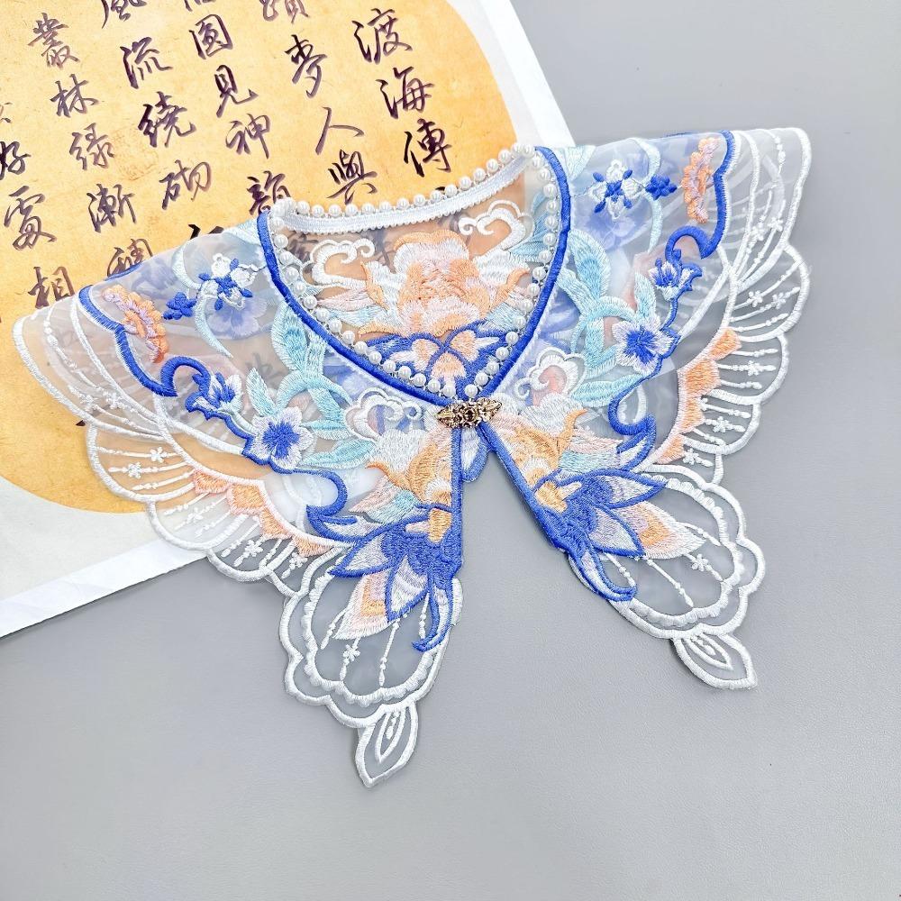 Floral Lace Fake Collar Chinese Style Decoration Shirt Collar  Horse Face Skirt