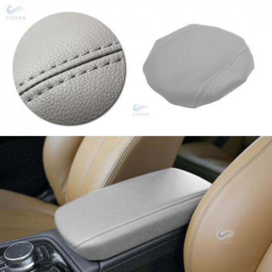 Gray Leather Armrest Center Console Lid Cover For BMW 1 Series F20 2016-