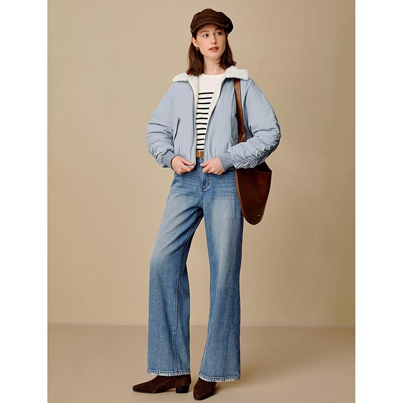 INMAN Damen Bomberjacke mit gepolstertem Fleecekragen