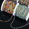 0.5M 1M 2.5mm Stainless Steel Chain Color Cube Square Glass Beads Chain for Jewelry Making DIY Boho Necklaces Bracelets Material