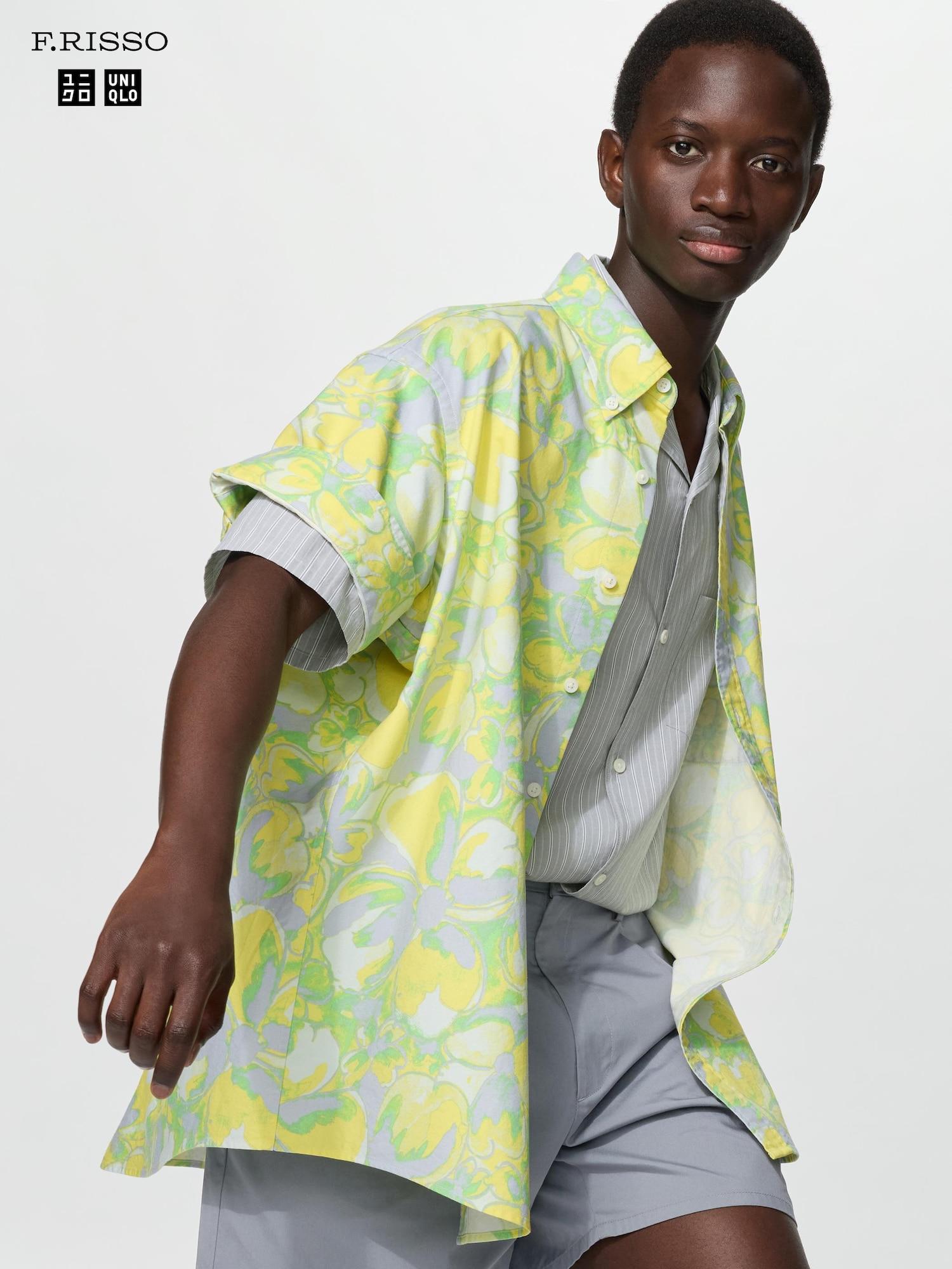 Uniqlo Япония Оксфордская оверсайз рубашка 41 YELLOW/S