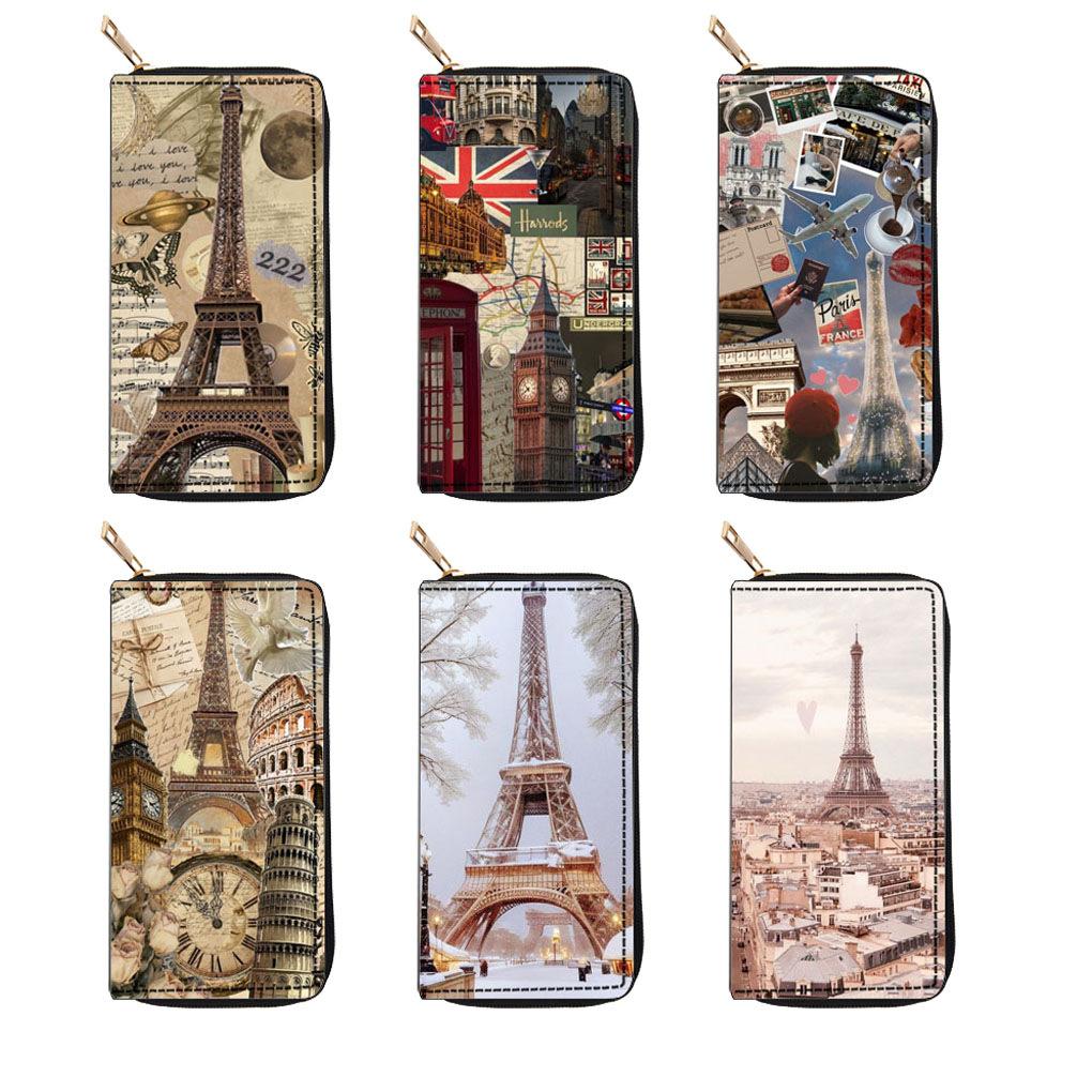 Eiffelturm Lange Reißverschluss Geldbörse Clutch